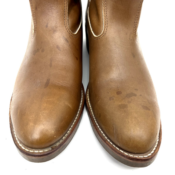 Double HH Ranch Wellington Men's Size 12 Brown Leather Boots Made in USA - Picture 3 of 10